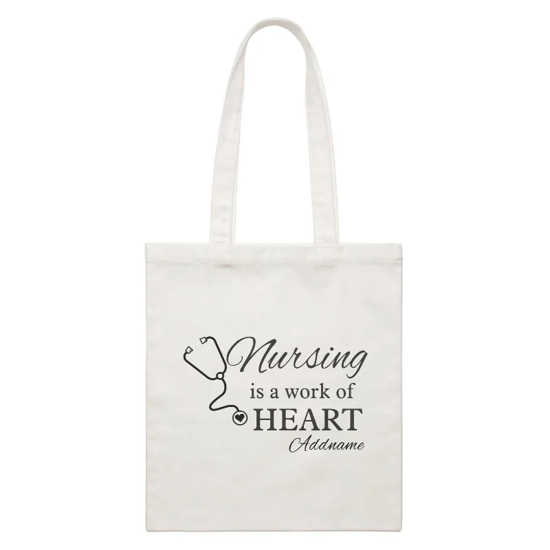 Heavy - Duty Canvas Tool Bag with Multiple Compartments for DIY EnthusiastsNurse QuotesStethoscope Icon Is A Work Of Heart Addname White Canvas Bag Heavy - Duty Canvas Tool Bag with Multiple Compartments for DIY EnthusiastsNurse QuotesStethoscope Icon Is A Work Of Heart Addname White Canvas Bag
