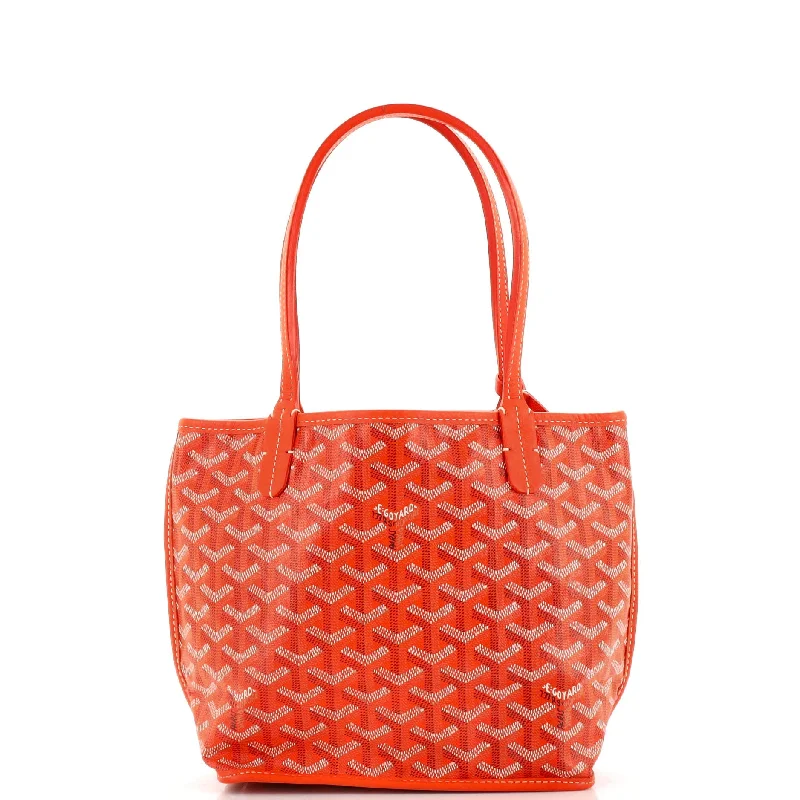Women's Tote Bag with Magnetic Closure in Orange for Easy Access on the GoAnjou Reversible Tote Coated Canvas Mini Women's Tote Bag with Magnetic Closure in Orange for Easy Access on the GoAnjou Reversible Tote Coated Canvas Mini