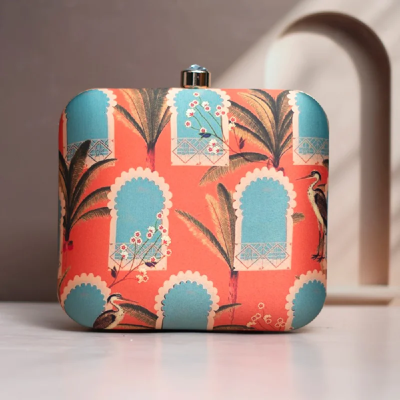 Suede Clutch with Tassel Details in Olive for Fall SoireesArtklim Orange And Blue Printed Clutch Suede Clutch with Tassel Details in Olive for Fall SoireesArtklim Orange And Blue Printed Clutch