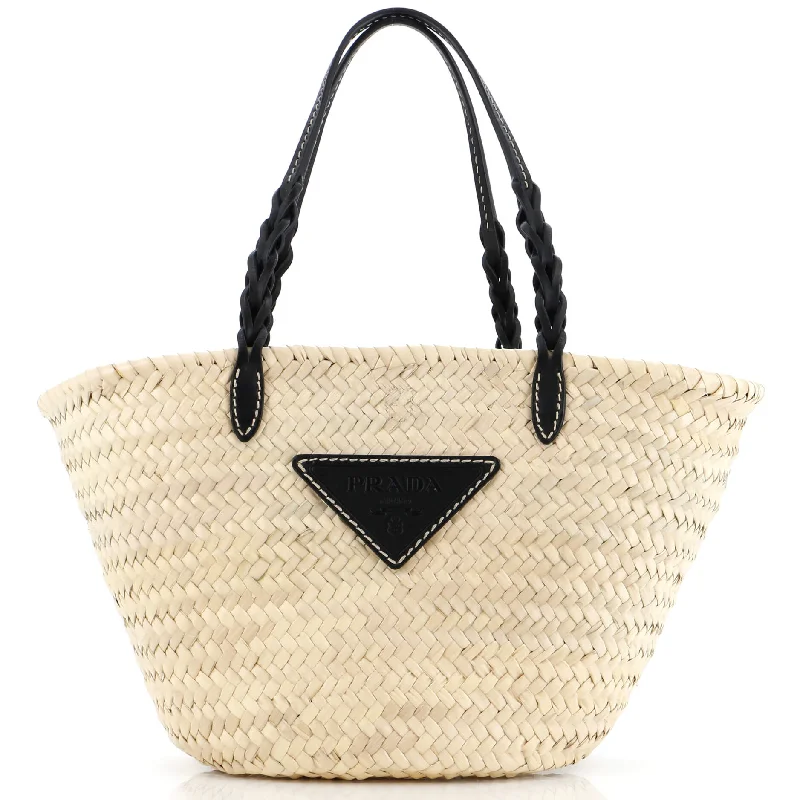Faux Fur - Trimmed Tote Bag in White for a Cozy Winter LookBasket Tote Raffia with Leather Medium Faux Fur - Trimmed Tote Bag in White for a Cozy Winter LookBasket Tote Raffia with Leather Medium