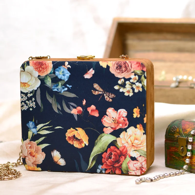 Women's Metallic Leather Clutch in Rose Gold for Valentine's DateFloral Printed MDF Clutch