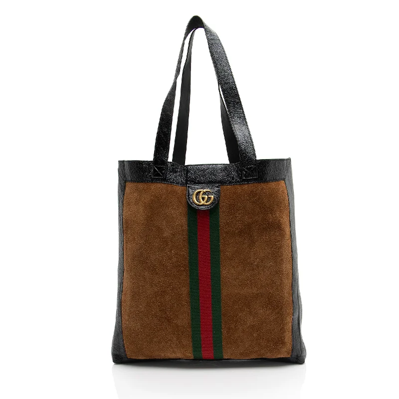 Women's Tote Bag with Detachable Pouch in Purple for Added ConvenienceGucci Suede Ophidia Vertical Large Shopping Tote Women's Tote Bag with Detachable Pouch in Purple for Added ConvenienceGucci Suede Ophidia Vertical Large Shopping Tote