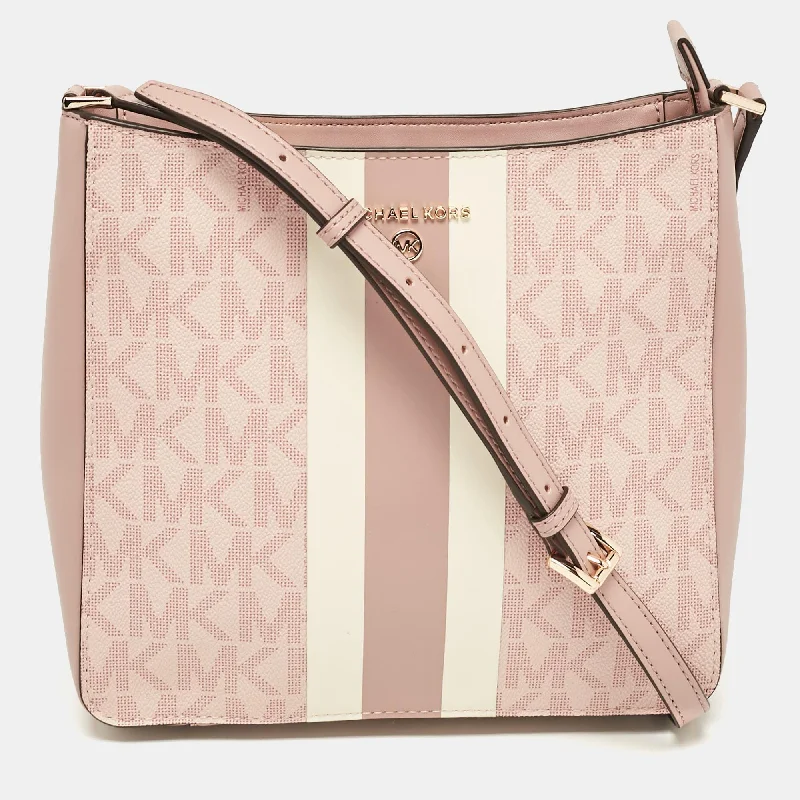 Hand - painted Canvas Crossbody Bag in Yellow for a Unique and Artistic LookMichael Kors Pink Center Stripe Gloria Signature Coated Canvas And Leather Crossbody Bag Hand - painted Canvas Crossbody Bag in Yellow for a Unique and Artistic LookMichael Kors Pink Center Stripe Gloria Signature Coated Canvas And Leather Crossbody Bag