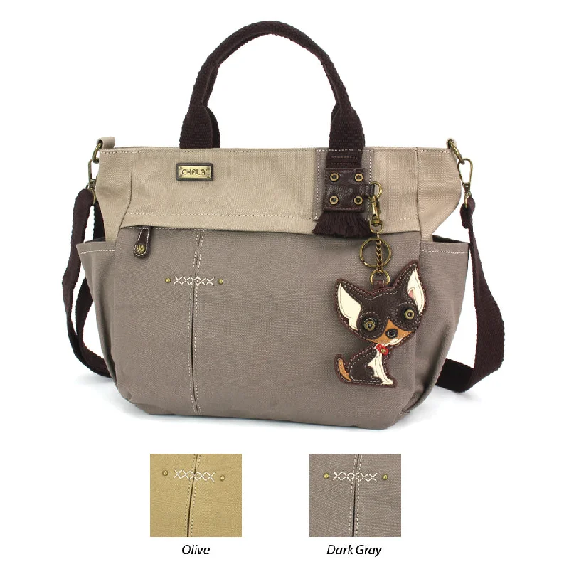 Tote Bag with Adjustable Shoulder Strap in Olive Green for Comfortable CarryingMulti Pocket Tote - Chihuahua Darkbrown Tote Bag with Adjustable Shoulder Strap in Olive Green for Comfortable CarryingMulti Pocket Tote - Chihuahua Darkbrown