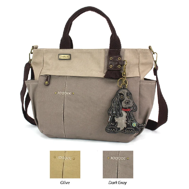 Quilted Tote Bag in Cream with Silver Hardware for a Classic and Sophisticated StyleMulti Pocket Tote - Cocker Black Quilted Tote Bag in Cream with Silver Hardware for a Classic and Sophisticated StyleMulti Pocket Tote - Cocker Black