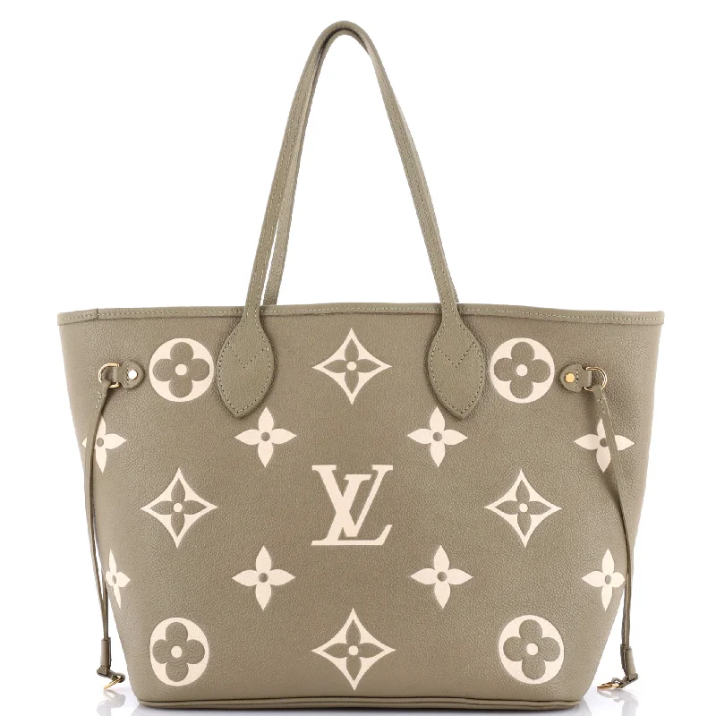 Medium - Sized Canvas Tote Bag in Navy Blue with Striped Pattern for a Nautical - Inspired LookNeverfull NM Tote Bicolor Monogram Empreinte Giant MM Medium - Sized Canvas Tote Bag in Navy Blue with Striped Pattern for a Nautical - Inspired LookNeverfull NM Tote Bicolor Monogram Empreinte Giant MM